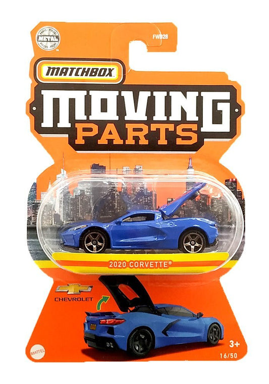 Matchbox Moving Parts 2020 Corvette - Blue - 2022 Card