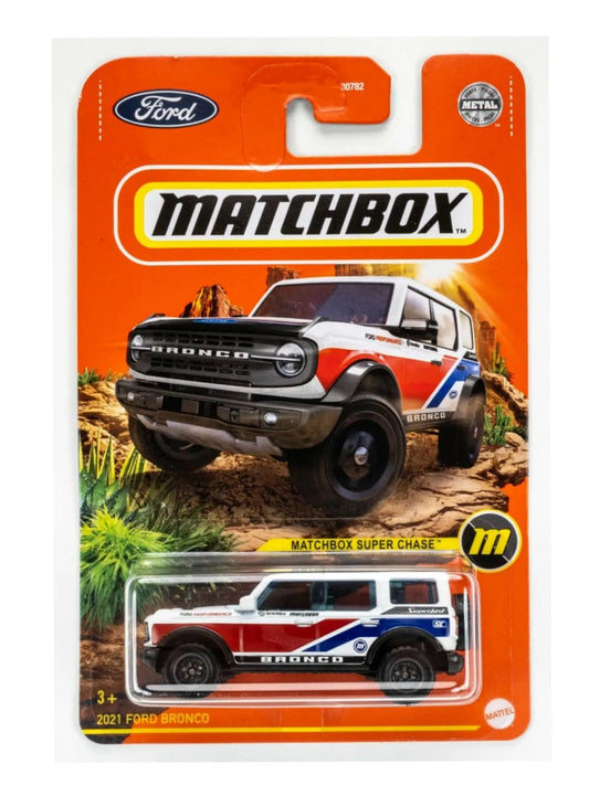 2022 Matchbox 2021 Ford Bronco WHITE with mainline protector