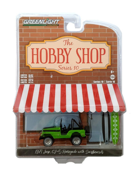 Greenlight The Hobby Shop Series 10 1971 Jeep CJ-5 Renegade with Surfboards