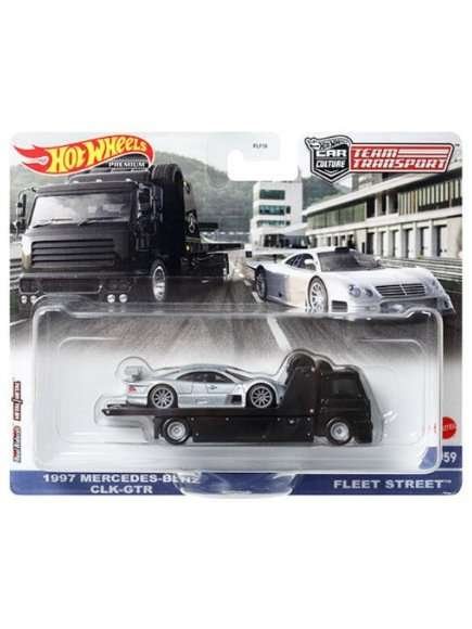 Hotwheels Team Transport 1997 Mercedes-Benz Clk-GTR &amp Fleet Street Imported 1:64