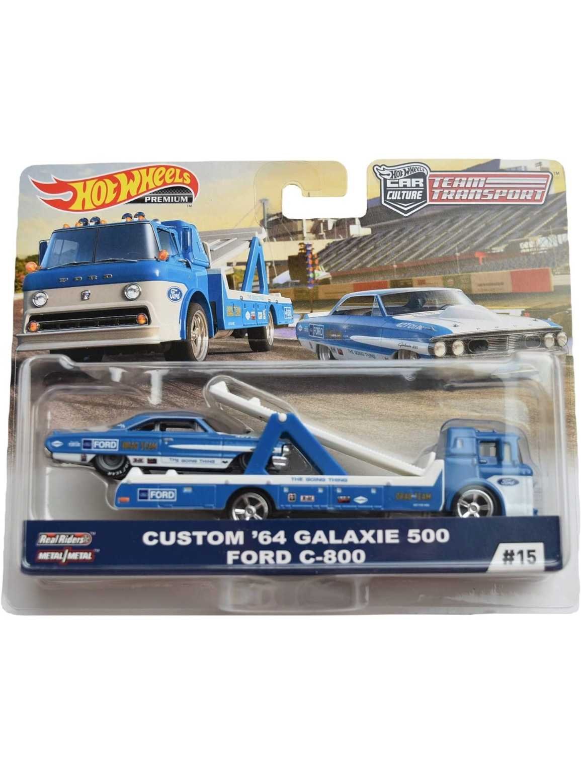 Hotwheels Team Transport Custom 64 Galaxie 500 Ford C 800 #15 Imported 1:64