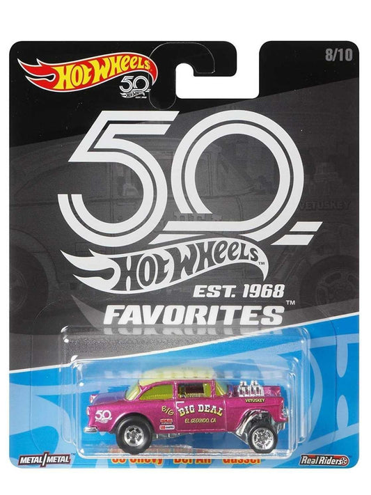 EXCLUSIVE Hotwheels 55 Chevy Bel Air Gasser (BLISTER DAMAGE CAR MINT CONDITION)