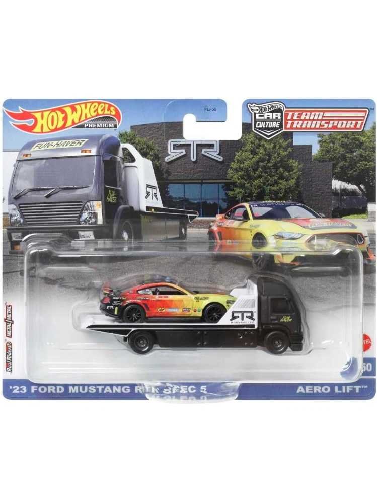 EXCLUSIVE Hotwheels Team Transport 23 Ford Mustang RTR Spec 5 & Aero Lift