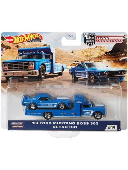 EXCLUSIVE Hotwheels Team Transport 69 Ford Mustang Boss 302 Retro RIG #19