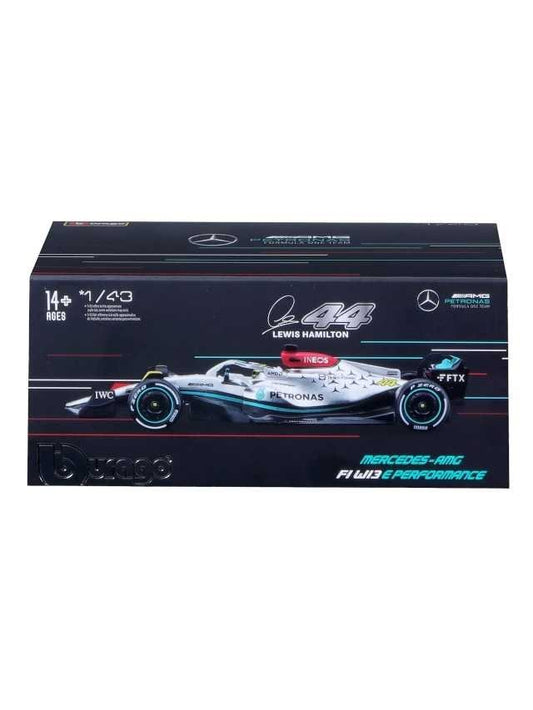 Bburago 1:43 F1 Mercedes W13 E Performance 2022 with Hamilton Driver