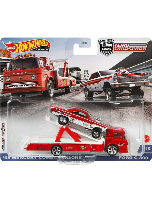 Hotwheels Team Transport 65 Mercury Comet Cyclone &amp; Ford C-800, 1:64