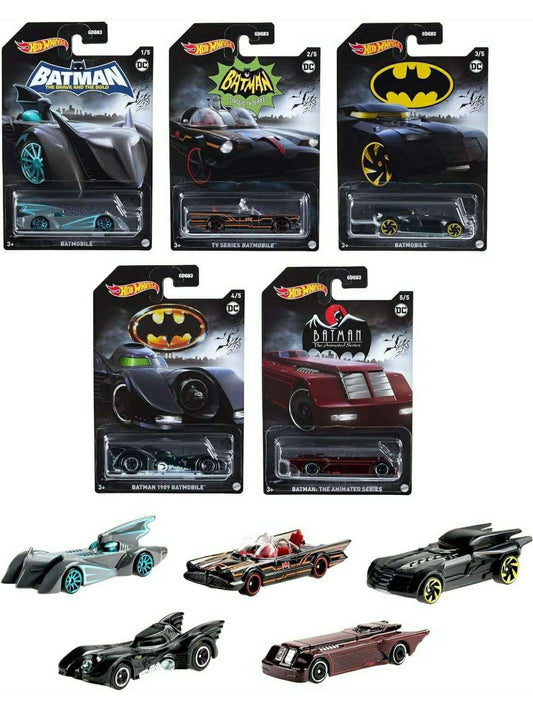 Hotwheels Batman Set of 5 Mainline Imported 1:64