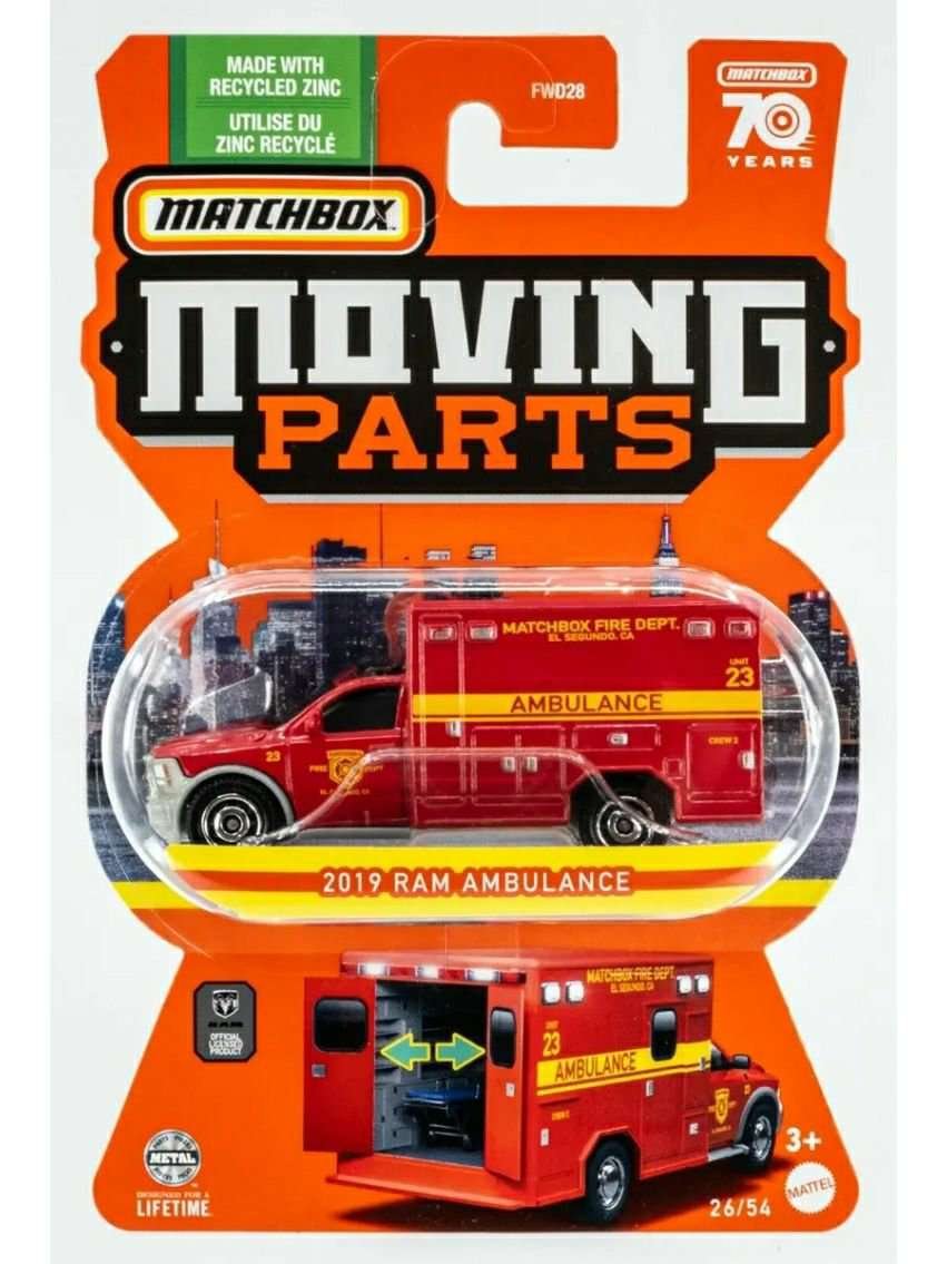 Matchbox moving parts 2019 Ram Ambulance