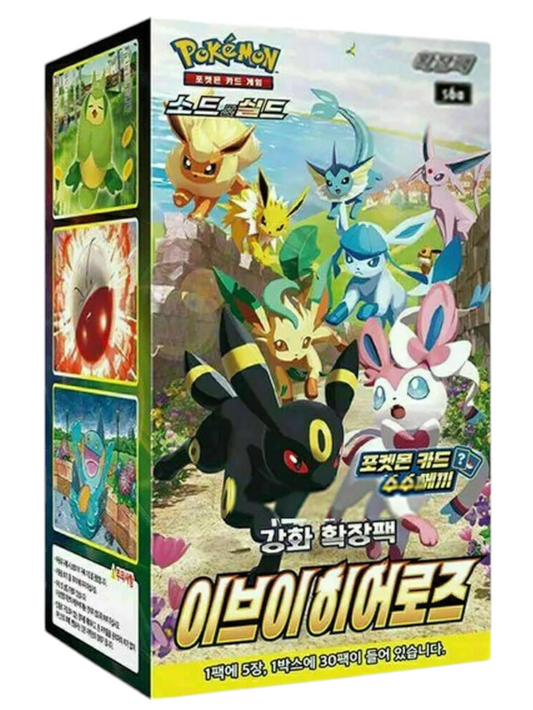 Pokemon eevee heroes Booster Box Korean booster pack ( includes 30 packs)