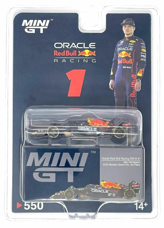 Mini GT Oracle red Bull rb18 max verstappen 2022 Monaco grab prix 3rd place