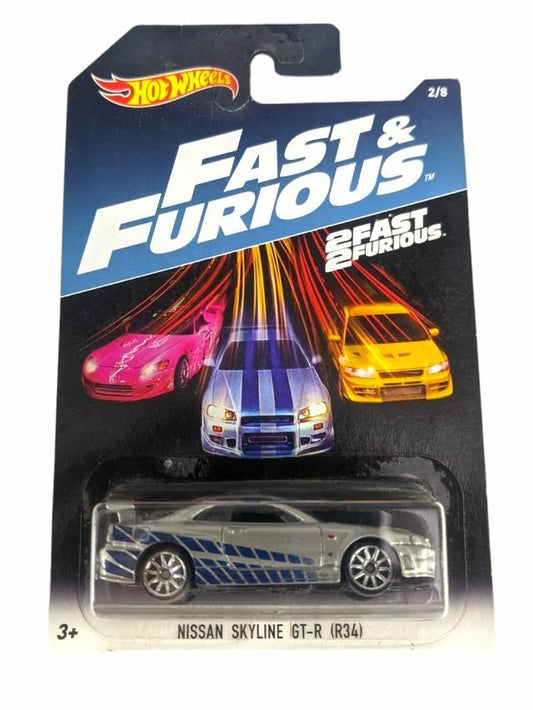 Hotwheels Fast and Furious Nissan Skyline GT-R (R34) Imported Mainline Card Art 1:64