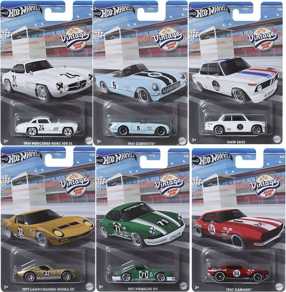 EXCLUSIVE Hotwheels Vintage Racing club set of 6