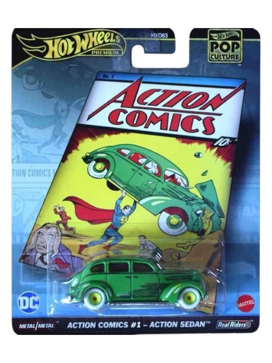 Hotwheels action comics action Sedan imported premium 1:64 scale