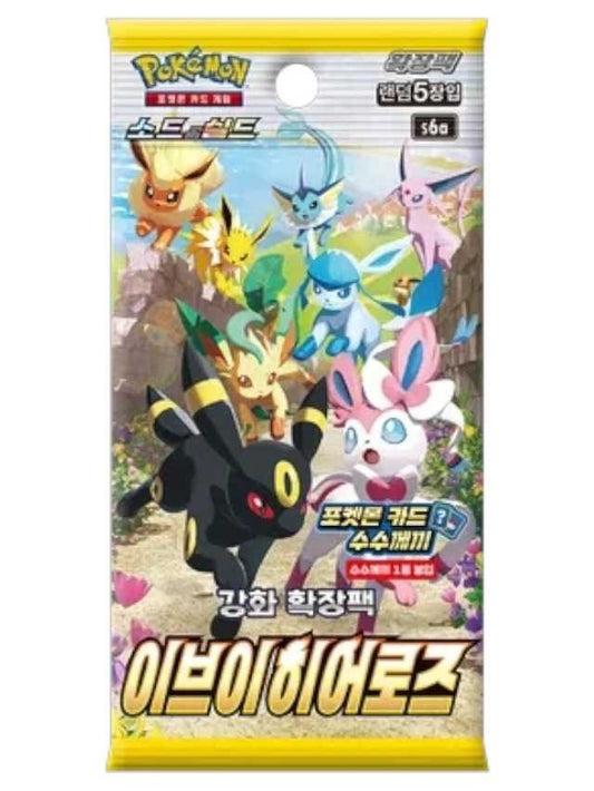 Original Pokemon eevee heroes pack korean ( includes 5 cards)