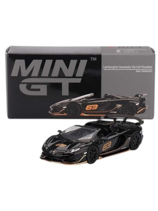 Mini GT Lamborghini Aventador SVJ 63 Roadster Nero Aldebaran