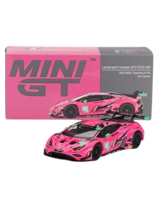 Mini GT #772: Lamborghini Huracán GT3 EVO2 #83 Iron Dames 2023 IMSA Daytona 24 Hrs