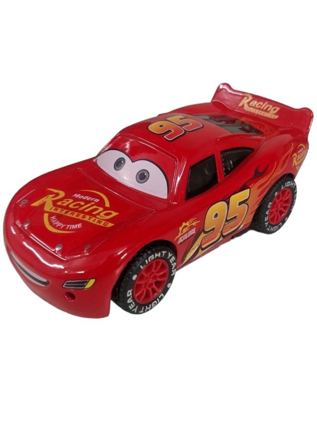 Disney Car Mc Queen Pull Back Metal Body (Rubber Tire) With Light & Music