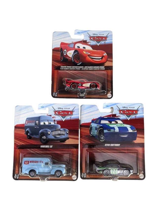 Disney Pixar Cars Wheeldell Lee & Kevin Shiftright & Radiator Spring Lightning McQueen Set Of 3