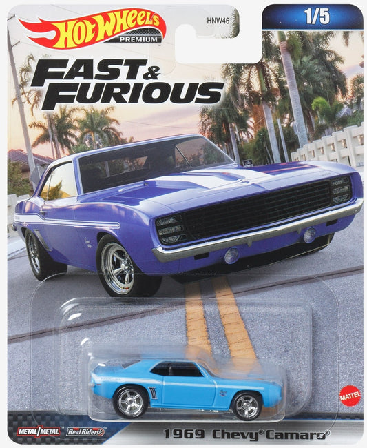 Hotwheels fast and Furious 1969 Chevy Camaro imported premium 1:64 scale