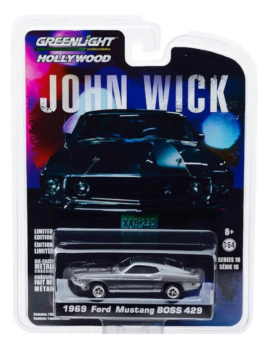 Green Light john wick 1969 ford mustang boss 429 imported premium  1:64 scale