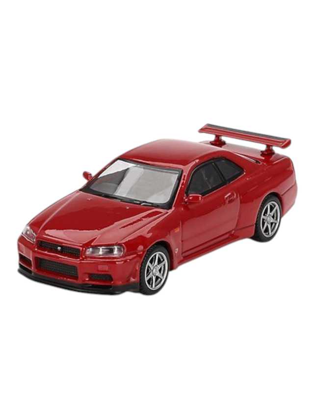 Mini GT nissan skyline GT-R (R34) V-Spec active red 1:64 scale