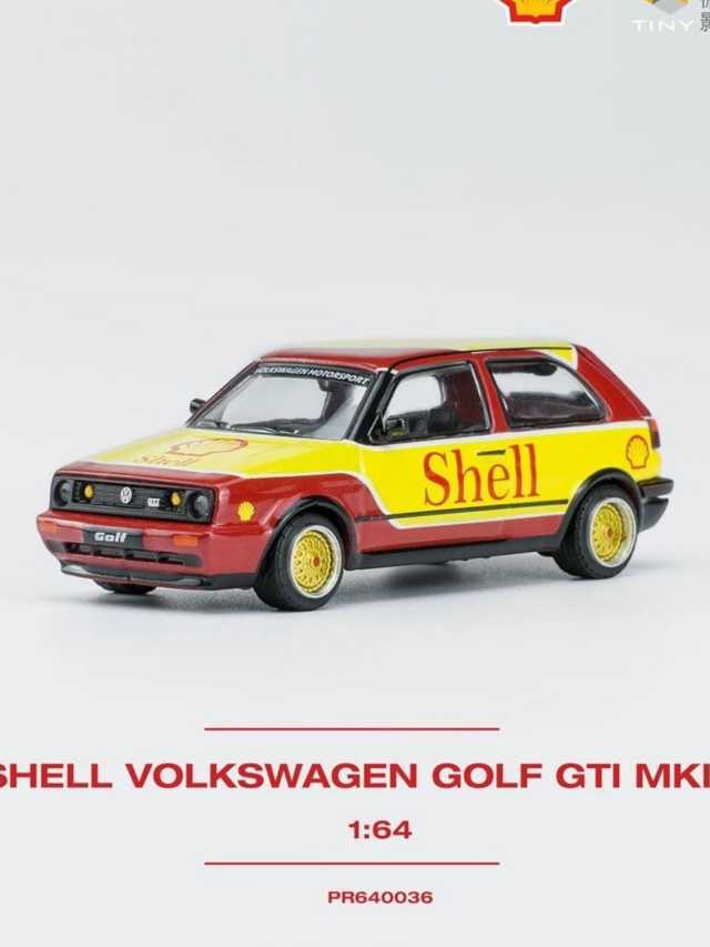 Pop race pr64-36 poprace x Tomy shell Volkswagen golf gti mk2 1:64 scale