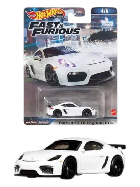 Hotwheels fast and Furious Porsche 718 Cayman Gt4 imported premium 1:64 Scale