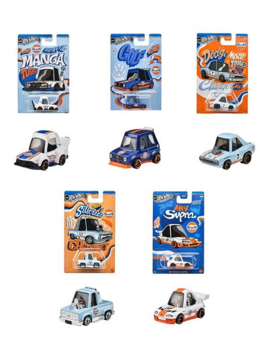 Hotwheels silver Series Tooned gulf set of 5 imported mainline card art 1:64 scale