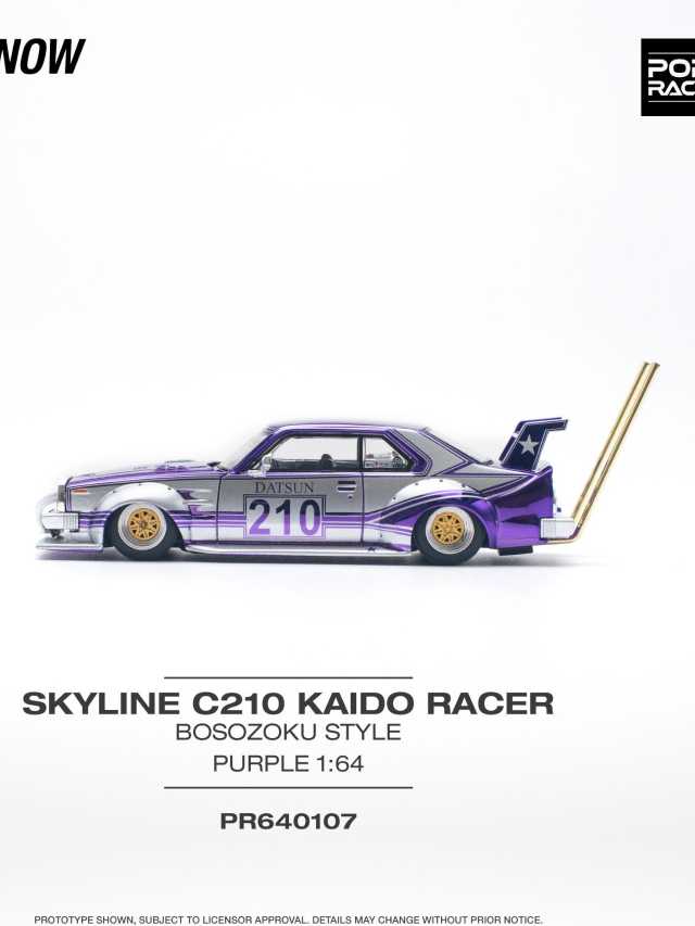 Pop race pr64-107 skyline c210 racer bosozoku style 1:64 scale