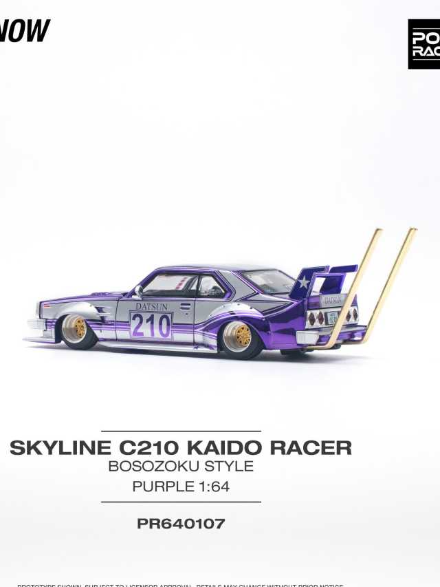 Pop race pr64-107 skyline c210 racer bosozoku style 1:64 scale