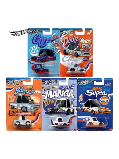 Hotwheels silver Series Tooned gulf set of 5 imported mainline card art 1:64 scale