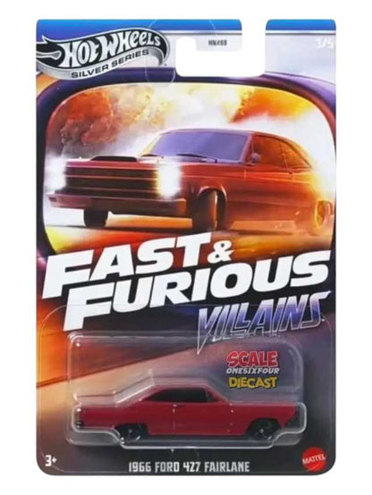 Hotwheels silver Series fast and Furious villains set of 5 imported mainline card art 1:64 scale